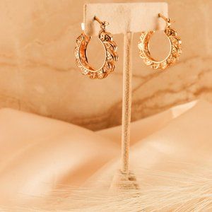 SOLD Vintage Gold Chunky Hoop Earrings